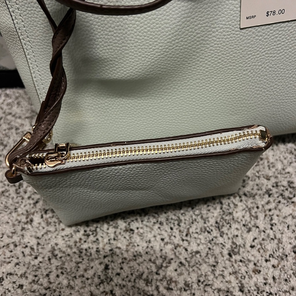 Anne Klein Jade and Brown Tote purse/Bag Set - Picture 4 of 16
